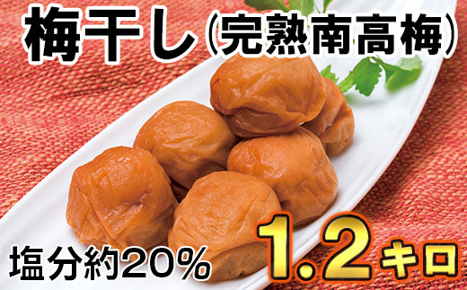 ひらそ農園の完熟南高梅の梅干し　1.2kg（塩分約20%） 梅干し 国産 南高梅 1キロ ＜004-004_5＞