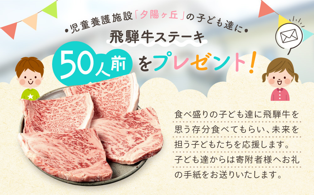 【児童養護施設応援】足長おじさんの贈り物！ 児童養護施設「夕陽ヶ丘」の子どもたちに飛騨牛ステーキをプレゼントして生活を応援しませんか？ | 生活応援 子供 施設 児童養護 飛騨牛 ステーキ 食育 高山