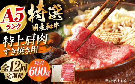 【全12回定期便】国産和牛特上肩すき焼き用 600g ミートモリタ屋[AOAI037] 和牛和牛和牛和牛和牛肩肉肩肉肩肉肩肉肩肉