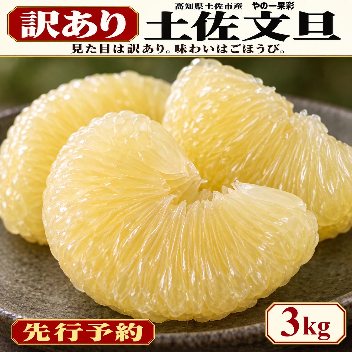 土佐文旦 訳あり 3kg 家庭用 サイズおまかせ M～4L 日本ギフト大賞受賞 文旦発祥の地 園主こだわり 規格外 不揃い 大玉 小玉 高知県土佐市産 高知県産 国産 3キロ ぶんたん みかん 柑橘類 高級フルーツ 果物 わけあり 産地直送 お取り寄せ 先行予約 やの一果彩[BQAC022]