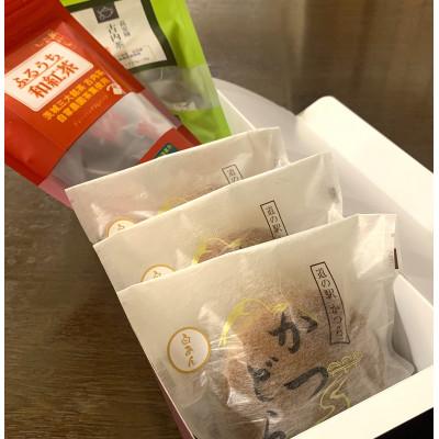 ふるさと納税 城里町 古内茶・和紅茶とかつどら3個セット【白あん】