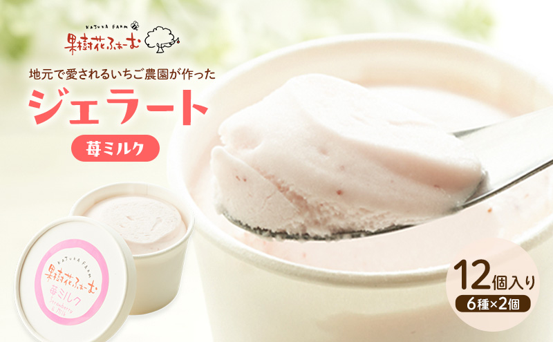 ジェラート いちごミルク 12個 アイス アイスクリーム スイーツ お菓子 菓子 おやつ いちごみるく いちご 苺 ミルク 兵庫県 加西市 