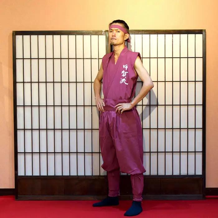 甲賀流忍者衣装 ピンク 半袖 (176678-40036896-pk)