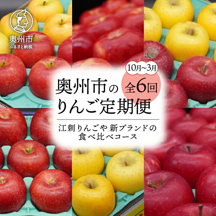 【ふるさと納税】 【9月30日までの受付】 奥州市のりんご定期便・6回（10月～3月） 江刺りんごや新ブランドの食べ比べコース フルーツ 林檎 離島配送不可 期間限定 数量限定 [AQ030]