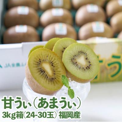 ふるさと納税 須恵町 【先行受付】福岡限定!ブランドキウイ「甘うぃ(あまうぃ)」約3kg箱(24-30玉)(須恵町)