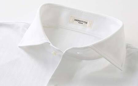 白河市の縫製工場が縫い上げる逸品！宇宙心地シャツ ヘリンボーン ワイドカラー 【ホワイト】リラックスフィット【M】 F24R-010