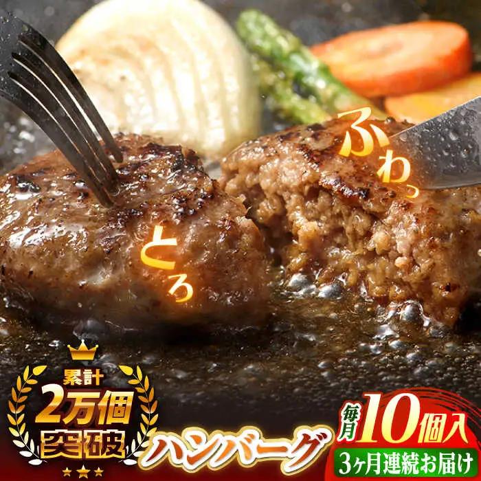 【全3回定期便】ハンバーグ 10個入ふわとろハンバーグ ご自宅用 [YF06] 