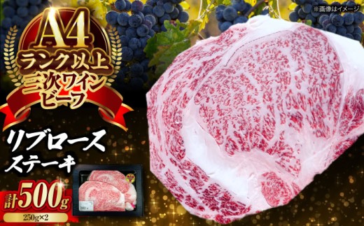 肉 三次ワインビーフ リブロース ステーキ 500g （250g×2枚） 厚切り 黒毛和牛 ロース お肉 牛肉 ステーキ 焼肉 国産 焼き肉 三次ワイン ブランド牛 贅沢 芳醇 柔らか 食感 ステーキ BBQ 牛肉 極上グルメ 和牛 広島県産 特産品 産地直送 お取り寄せ 贈り物 ギフト 贈答品 絶品 銘品 広島グルメ 三次グルメ 三次市/みーとのば [APAX011]
