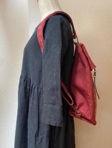 2ウェイ チャーボウズリュック（2way Charbouz backpack） ファッション 鞄 ショルダーバッグ 防水加工 帆布 無地 男女兼用 A4収納 綿麻生地 真鍮金具  ブルー
