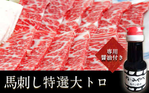 馬刺し特選大トロ 約100g 専用醤油1本(150ml)付き《90日以内に出荷予定(土日祝除く)》 刺身 贈り物 内祝い 肉のみやべ 熊本県御船町