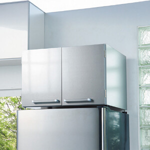 光沢仕上げ・冷蔵庫上ストッカー 幅63cm（脚部65cm）【シルバー】_1300400843_03