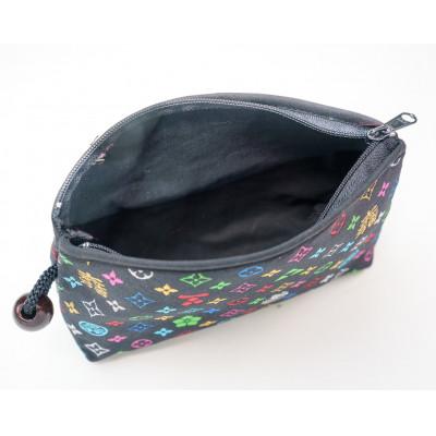 ふるさと納税 与謝野町 コスメポーチ(木玉ポーチ)　モノグラム柄(ブラックバージョン) |  | 02