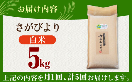 【全5回定期便】令和7年産 ななしま家 さがびより 5kg /  白米 特別栽培 /佐賀県 / 有限会社七島農産 [41AHAC005]