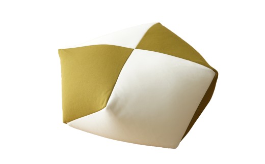 【a134】おじゃみクッション（グリーン/アイボリー）