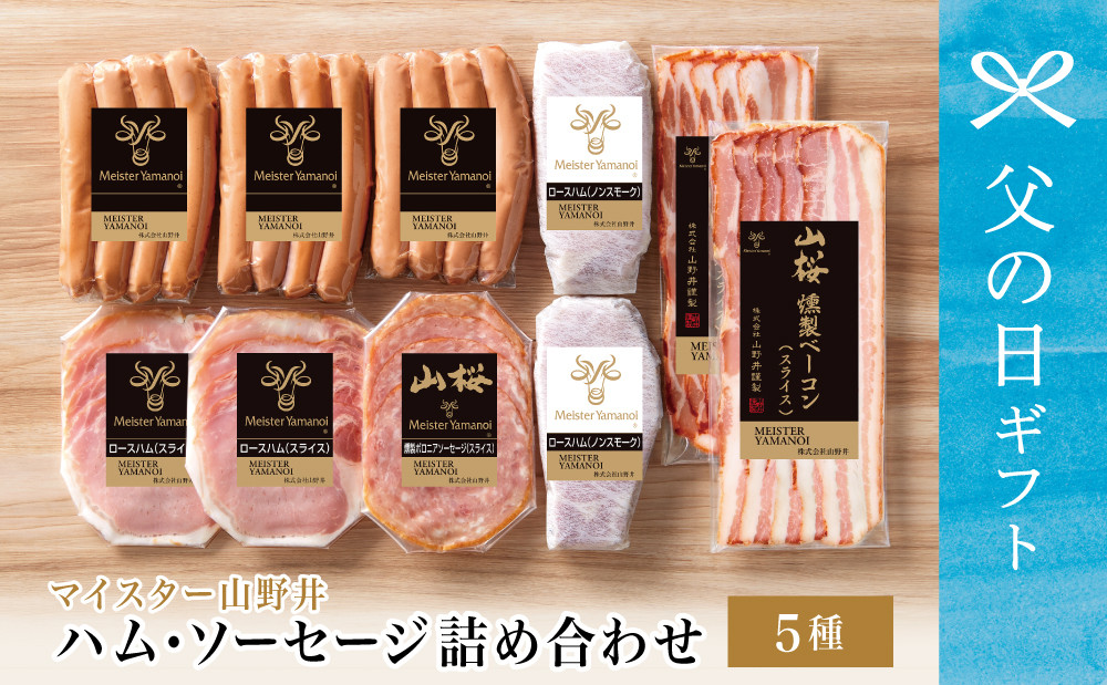 
            【父の日ギフト】【マイスター山野井】ハム・ソーセージ 5種 詰合せ 計10P ウインナー ベーコン ハム スライス お取り寄せ 肉 豚肉 ご当地 鹿児島 グルメ ロースハム オードブル 惣菜 おかず パーティー 手土産 ご贈答 詰め合わせ セット 冷蔵 南さつま市 贈り物 ギフト 贈答用
          