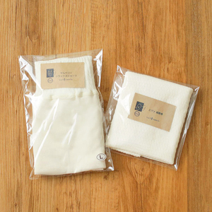 マタニティにも！ショーツと腹巻セットB [オフホワイト×生成／Lサイズ]  [2756]