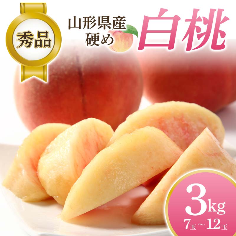 【ふるさと納税】 【2026年先行予約】硬め白桃 約3kg（7玉～12玉）秀品 FSY-2572