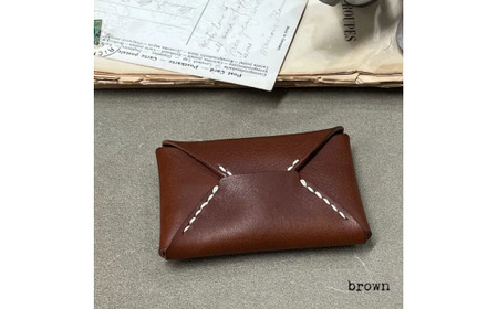 【封筒】letter（レター）ブラウン 封筒型 カードケース 革