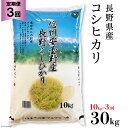 【ふるさと納税】【3回定期便】長野県産コシヒカリ 計30kg（10kg×3回） [大北農業協同組合 長野県 池田町 48110694]