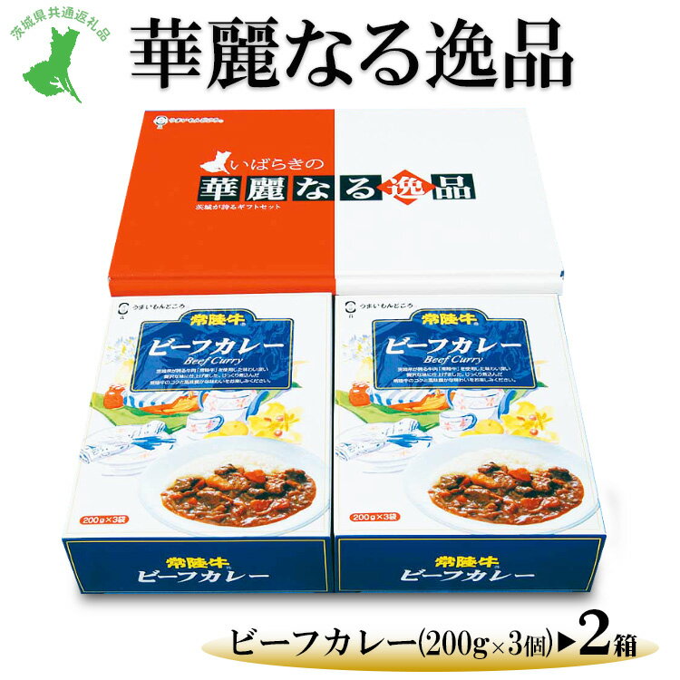 【ふるさと納税】【茨城県共通返礼品　常陸牛　古河市製造】華麗なる逸品（ビーフ、ビーフ）　各種1箱（200g×3個）×2箱｜レトルト 防災 備蓄 非常食 保存食 キャンプ アウトドア※離島への配送不可