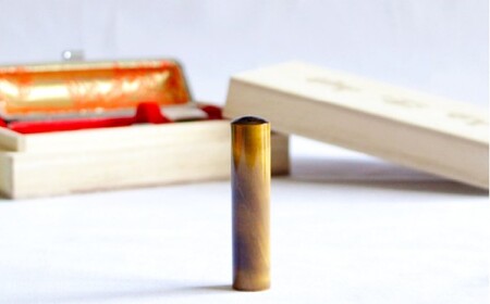 タイガーアイ印鑑12mm開運吉相印 甲州印伝ケース・桐箱付 タイガーアイ 虎目石 ハンコ 判子 印鑑 実印 オーダーメイド 山梨県 身延町