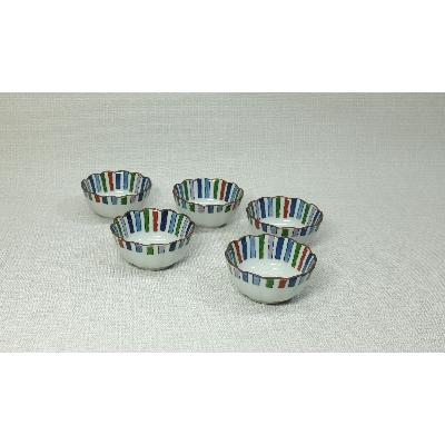 ふるさと納税 長崎県 【波佐見焼】φ8cmのミニ小鉢5個組　錦十草　【西海陶器】 5_43747