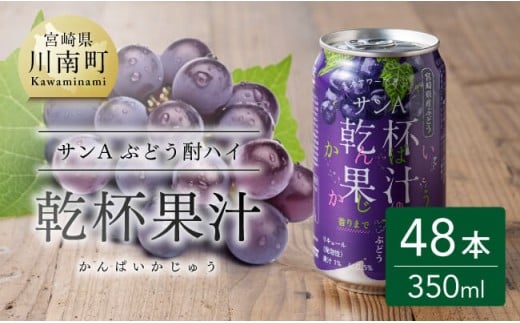 サンA乾杯果汁ぶどう酎ハイ　350ml缶×24本×2ケース 【 サンA 乾杯果汁 ぶどう 酎ハイ 宮崎県産 】