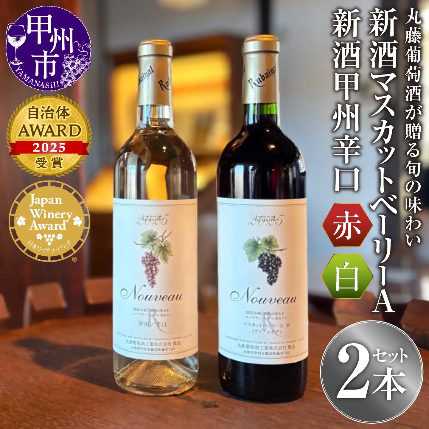ワイン 丸藤葡萄酒が贈る旬の味わい『新酒マスカットベーリーA』『新酒甲州辛口』新酒ワイン2本セット（MF）B17-790