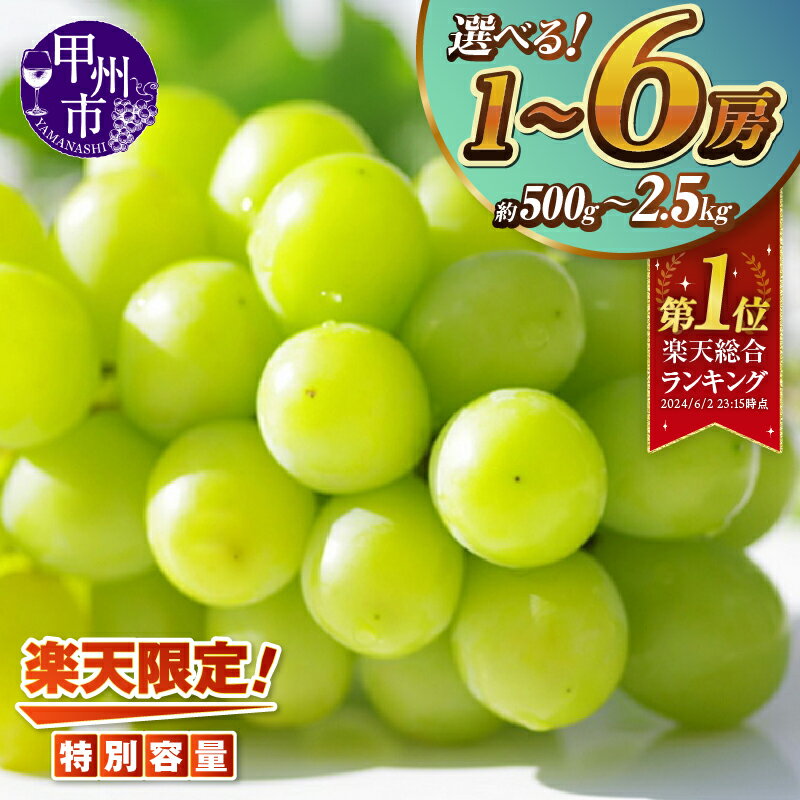 【ふるさと納税】 2026年 先行予約 シャインマスカット 約500g 約1.2kg 約2.5kg 土日祝お届け 果物 くだもの フルーツ 旬 8月 9月 10月 発送 新鮮 産地直送 産直 マスカット 葡萄 ぶどう 2026 予約 期間限定 山梨県 甲州市 社員マスカット まずはお試し （KSF）