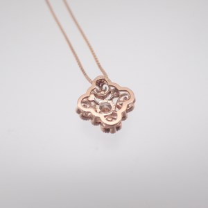 ジュエリー産地甲府 K18ピンクゴールド ミル打ちダイヤペンダント0.30ｃｔ(78636)