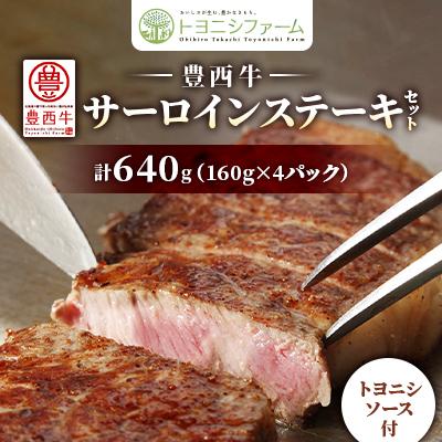 ふるさと納税 帯広市 豊西牛 サーロイン ステーキ セット 640g (160g×4パック) トヨニシソース付