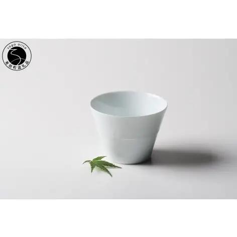 有田焼 白磁線彫 蕎麦猪口【佳秀窯 西山正作】食器 器 うつわ ろくろ そばちょこ 伝統工芸 bs032