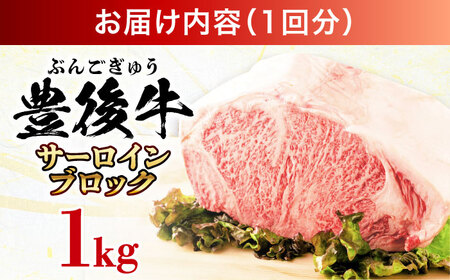 【全6回定期便】【厳選部位】おおいた豊後牛 サーロイン ブロック 1kg 日田市 / 株式会社MEAT PLUS　牛 うし 黒毛和牛 和牛 豊後牛[AREI105]