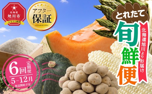 【2027年先行予約】とれたて旬鮮便 ～北海道旭川市から旬の定期便～ 全6回 【 野菜 アスパラ グリーンアスパラ アスパラガス ピュアホワイト とうもろこし 赤肉 メロン フルーツ 果物 ゆめぴりか 米 かぼちゃ 北あかり じゃがいも 旭川市 北海道 定期便 頒布会 】 _05690