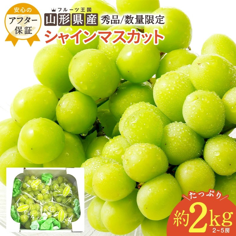 
                  【期間限定】【2026年発送】山形のぶどう(シャインマスカット)約2kg（2～5房）_H063(R8)-2
                
