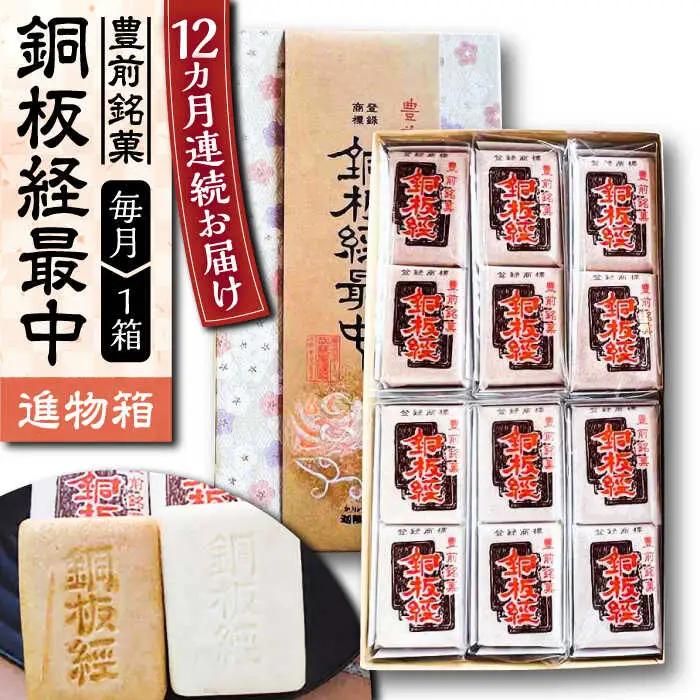 【全12回定期便】【進物箱】銅板経最中 12個 VBU013 最中 もなか