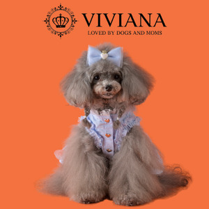 ドッグウェア「VIVIANA」ハートロゴワンピース（LightBlue）