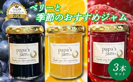 ベリーと季節のおすすめジャム3本セット 手作り ジャム パン ヨーグルト 料理 サラダ 菓子 papa'sjam 愛媛 松山 【PPS009】