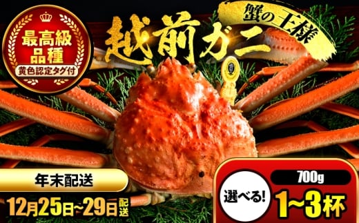 【先行予約/12月25日より順次発送】【年末希望】 越前がに 700ｇ×3杯 ズワイガニ ずわいがに ボイル 冷蔵 小浜市 / まるほ商店 【配送不可地域：北海道・沖縄・離島】[BFCS038]