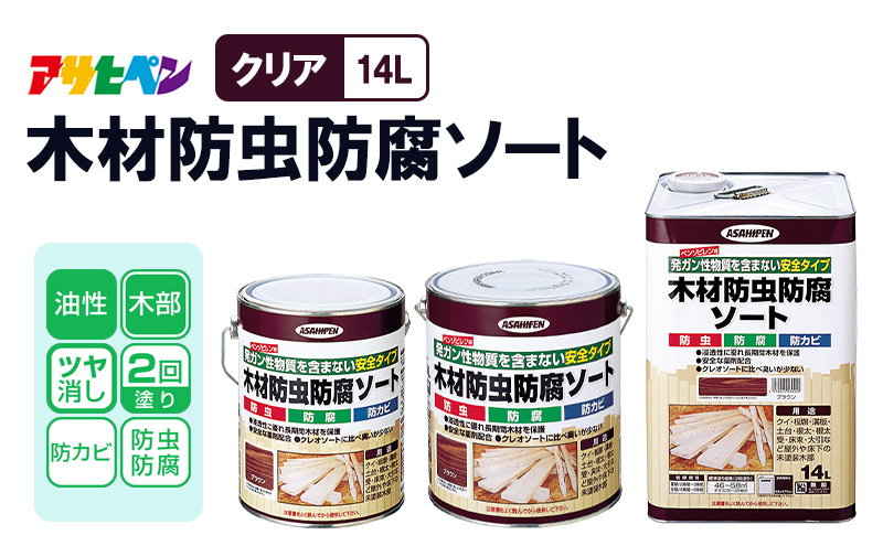 アサヒペン  木材防虫防腐ソートブラウン [塗料 防カビ 防虫 ツヤ消し DIY 日曜大工 屋内 屋外]