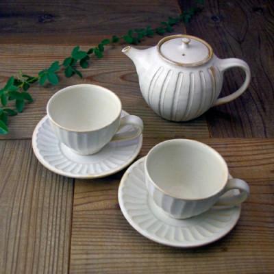 ふるさと納税 益子町 【益子焼】kinari紅茶セット◆ ティーポット カップ&ソーサー 茶器セット |  | 01