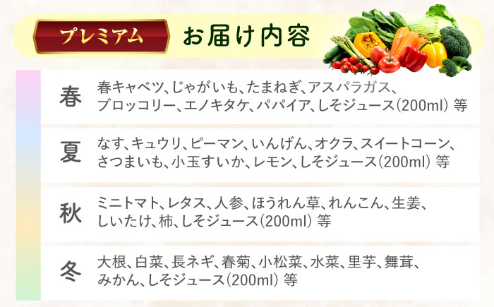 【12回定期便】野菜等詰め合わせプレミアムセット(7～10品目) / 野菜 果物 フルーツ くだもの きのこ しそ / 諫早市 / 松尾農園 [AHAY027]