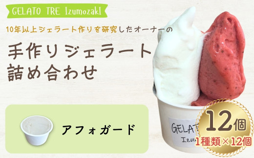 【手作りジェラート】アイスクリーム 詰め合わせ 1種類 選べる（12個入）「アフォガード」 新潟県 出雲崎町