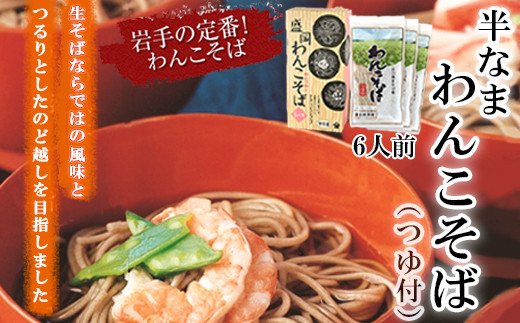 【北舘製麺】半なまわんこそば 6人前（KW-A） ／ 蕎麦 わんこそば ソバ そば お蕎麦 おそば 半生 つゆ付き めんつゆ つゆ そばつゆ  半生蕎麦 ギフト お中元 お歳暮 お土産 おみやげ 手土産 贈り物 熨斗 名物 ご当地グルメ 年越し おみやげ お土産 箱入り 人気 おすすめ オススメ