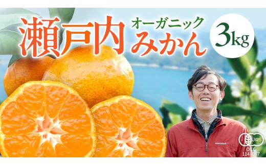 オーガニック 瀬戸内みかん 3kg (30~40個程度) 10月～1月発送 国産 有機JAS認証 小玉 小玉みかん 瀬戸内 広島 離島 有機栽培 柑橘 果物 フルーツ ギフト 無添加 送料無料 産地直送 中原観光農園 大崎上島