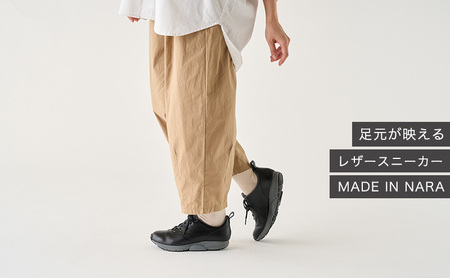 MIDFOOT ( ミッドフッド ) 婦人靴 レザースニーカー MF002JL ( ブラック ) 4E　【 ファッション 靴 シューズ スニーカー レディース 】 【 お洒落 レザーシューズ オイルレ