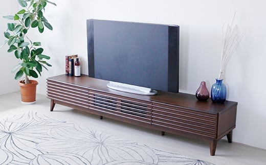【開梱・設置】アゼル 200cm テレビボード（ブラウン）　AX075