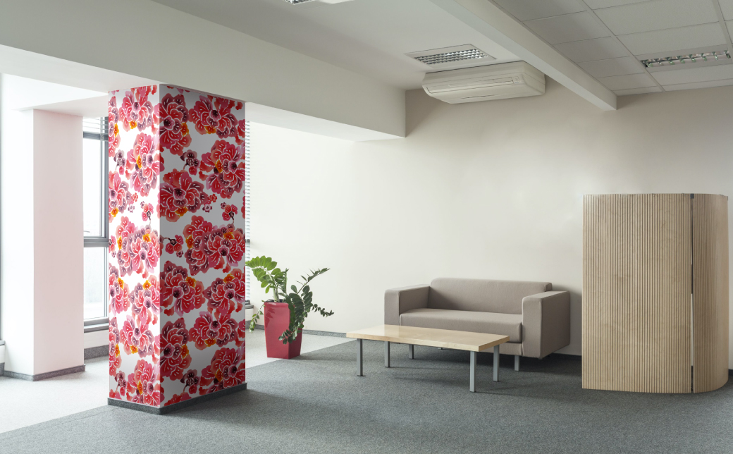 紅型壁紙 2m SOURIRE.white スーリールホワイト | 紅琉 BINRYU アラヤプランニング株式会社 | 沖縄 伝統工芸 びんがた 紅型 | 防炎 抗菌 壁紙 | テキスタイル インテリ