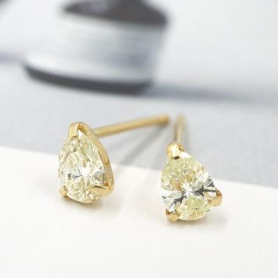 ふるさと納税 甲府市 甲府市発 一粒ピアス k18 ペアシェイプカット [1c-2178-1YG] |  | 01