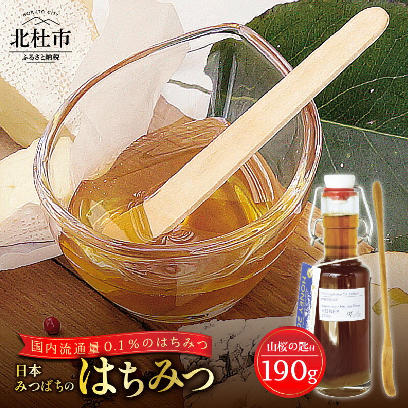 【ふるさと納税】はちみつ 190g 山桜の匙 1本 セット ハニー 非加熱濾過 ハチミツ 日本みつばち 国内流通量0.1% 山桜 スプーン 手作り 清里高原 八ヶ岳 山梨県北杜市 送料無料